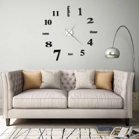 ZEGAR ŚCIENNY 3D NOWOCZESNY DESIGN 100CM XXL CZARNY