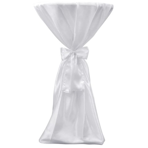 BIAŁY OBRUS ZE WSTĄŻKĄ 80CM 2 SZTUKI