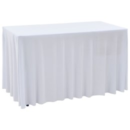 ELASTYCZNE OBRUSY Z FALBANĄ 2 SZT. 120X60,5X74CM BIAŁE
