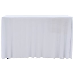 ELASTYCZNE OBRUSY Z FALBANĄ 2 SZT. 120X60,5X74CM BIAŁE