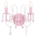 LAMPA ŚCIENNA Z KORALIKAMI RÓŻOWA 2 ŻARÓWKI E14