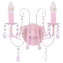 LAMPA ŚCIENNA Z KORALIKAMI RÓŻOWA 2 ŻARÓWKI E14
