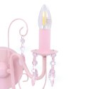 LAMPA ŚCIENNA Z KORALIKAMI RÓŻOWA 2 ŻARÓWKI E14