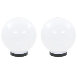 ZESTAW 2 LAMP ZEWNĘTRZNYCH LED KULE 20CM OŚWIETLENIE OGRODOWE DEKORACYJNE