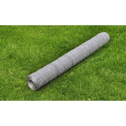 OGRODZENIE Z SIATKI STAL GALWANIZOWANA 25X1 M SREBRNE