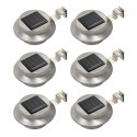 OKRĄGŁE LAMPY SOLARNE NA ZEWNĄTRZ 6 SZT. LED 12CM BIAŁE