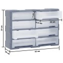 ORGANIZER Z 8 DUŻYMI SZUFLADKAMI 52X16X37CM