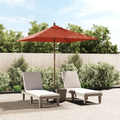 PARASOL OGRODOWY NA DREWNIANYM SŁUPKU TERAKOTA 198X198X231CM