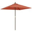 PARASOL OGRODOWY NA DREWNIANYM SŁUPKU TERAKOTA 198X198X231CM