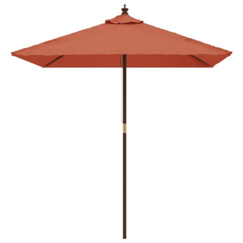 PARASOL OGRODOWY NA DREWNIANYM SŁUPKU TERAKOTA 198X198X231CM
