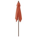 PARASOL OGRODOWY NA DREWNIANYM SŁUPKU TERAKOTA 198X198X231CM