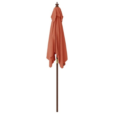 PARASOL OGRODOWY NA DREWNIANYM SŁUPKU TERAKOTA 198X198X231CM