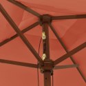 PARASOL OGRODOWY NA DREWNIANYM SŁUPKU TERAKOTA 198X198X231CM