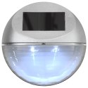 ŚCIENNE LAMPY SOLARNE LED NA ZEWNĄTRZ 12 SZT OKRĄGŁE SREBRNE