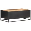 STOLIK KAWOWY 90X50X35CM DREWNO MANGO I NATURALNA TRZCINA