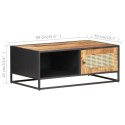 STOLIK KAWOWY 90X50X35CM DREWNO MANGO I NATURALNA TRZCINA