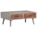 STOLIK KAWOWY SZARY 100X60X40CM LITE SUROWE DREWNO MANGO