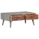 STOLIK KAWOWY SZARY 100X60X40CM LITE SUROWE DREWNO MANGO