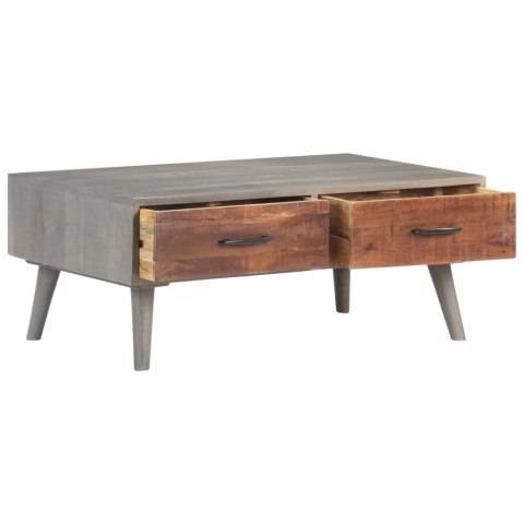 STOLIK KAWOWY SZARY 100X60X40CM LITE SUROWE DREWNO MANGO