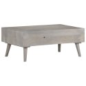 STOLIK KAWOWY SZARY 100X60X40CM LITE SUROWE DREWNO MANGO