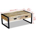 STOLIK KAWOWY Z 2 SZUFLADAMI LITE DREWNO MANGO 100X60X40CM