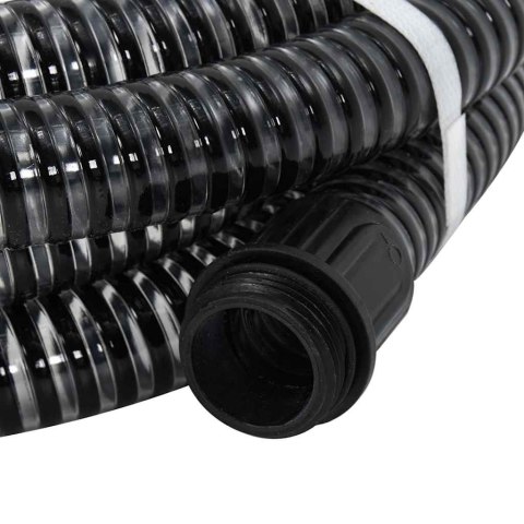 WĄŻ SSĄCY Z MOSIĘŻNYMI ZŁĄCZAMI CZARNY 1,1" 15 M PVC