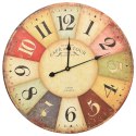 ZEGAR ŚCIENNY W STYLU VINTAGE KOLOROWY 60CM