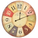 ZEGAR ŚCIENNY W STYLU VINTAGE KOLOROWY 60CM
