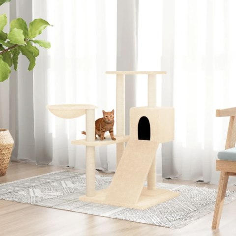DRAPAK DLA KOTA Z SIZALOWYMI SŁUPKAMI KREMOWY 82CM