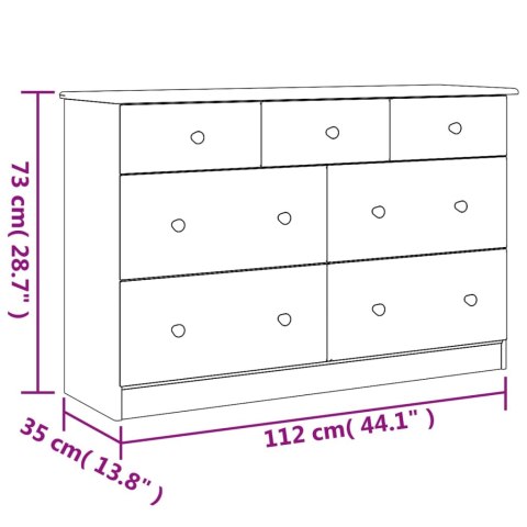 KOMODA ALTA BIAŁA 112X35X73CM DREWNO SOSNOWE