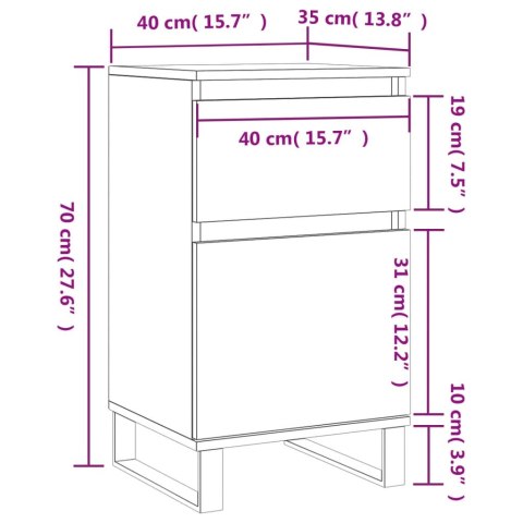 KOMODA PRZYDYMIONY DĄB 40X35X70CM MATERIAŁ DREWNOPOCHODNY