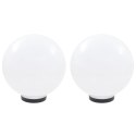 ZESTAW 2 LAMP OGRODOWYCH KULE LED 30CM E27 OŚWIETLENIE DEKORACYJNE IP44