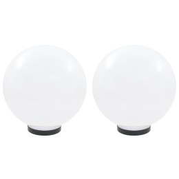 ZESTAW 2 LAMP OGRODOWYCH KULE LED 30CM E27 OŚWIETLENIE DEKORACYJNE IP44