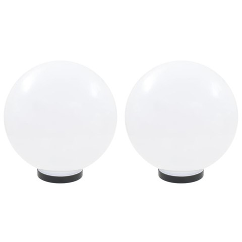 ZESTAW 2 LAMP OGRODOWYCH KULE LED 30CM E27 OŚWIETLENIE DEKORACYJNE IP44