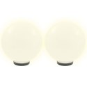 ZESTAW 2 LAMP OGRODOWYCH KULE LED 30CM E27 OŚWIETLENIE DEKORACYJNE IP44