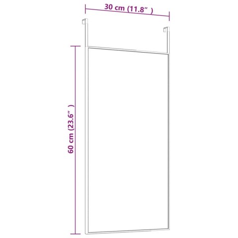 LUSTRO NA DRZWI CZARNE 30X60CM SZKŁO I ALUMINIUM