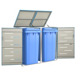 OSŁONA NA 2 KOSZE NA ŚMIECI 138X77,5X115CM STAL NIERDZEWNA