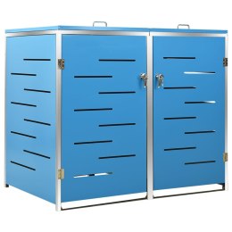 OSŁONA NA 2 KOSZE NA ŚMIECI 138X77,5X115CM STAL NIERDZEWNA