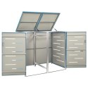 OSŁONA NA 2 KOSZE NA ŚMIECI 138X77,5X115CM STAL NIERDZEWNA
