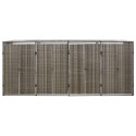 OSŁONA NA 4 KOSZE NA ŚMIECI SZARA 274X80X117CM POLIRATTAN