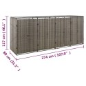 OSŁONA NA 4 KOSZE NA ŚMIECI SZARA 274X80X117CM POLIRATTAN