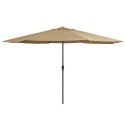 PARASOL OGRODOWY NA METALOWYM SŁUPKU 390CM TAUPE