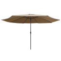 PARASOL OGRODOWY NA METALOWYM SŁUPKU 390CM TAUPE