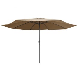 PARASOL OGRODOWY NA METALOWYM SŁUPKU 390CM TAUPE