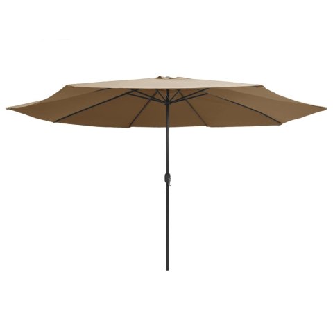 PARASOL OGRODOWY NA METALOWYM SŁUPKU 390CM TAUPE