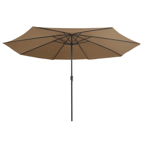PARASOL OGRODOWY NA METALOWYM SŁUPKU 390CM TAUPE
