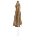 PARASOL OGRODOWY NA METALOWYM SŁUPKU 390CM TAUPE