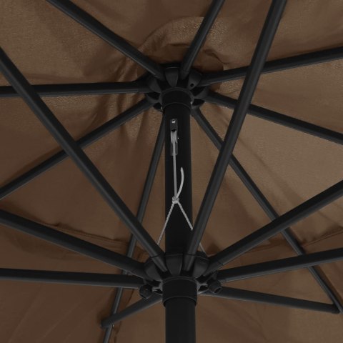 PARASOL OGRODOWY NA METALOWYM SŁUPKU 390CM TAUPE