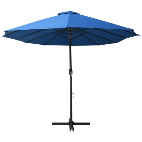 PARASOL OGRODOWY NA SŁUPKU ALUMINIOWYM 460X270CM NIEBIESKI