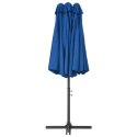 PARASOL OGRODOWY NA SŁUPKU ALUMINIOWYM 460X270CM NIEBIESKI